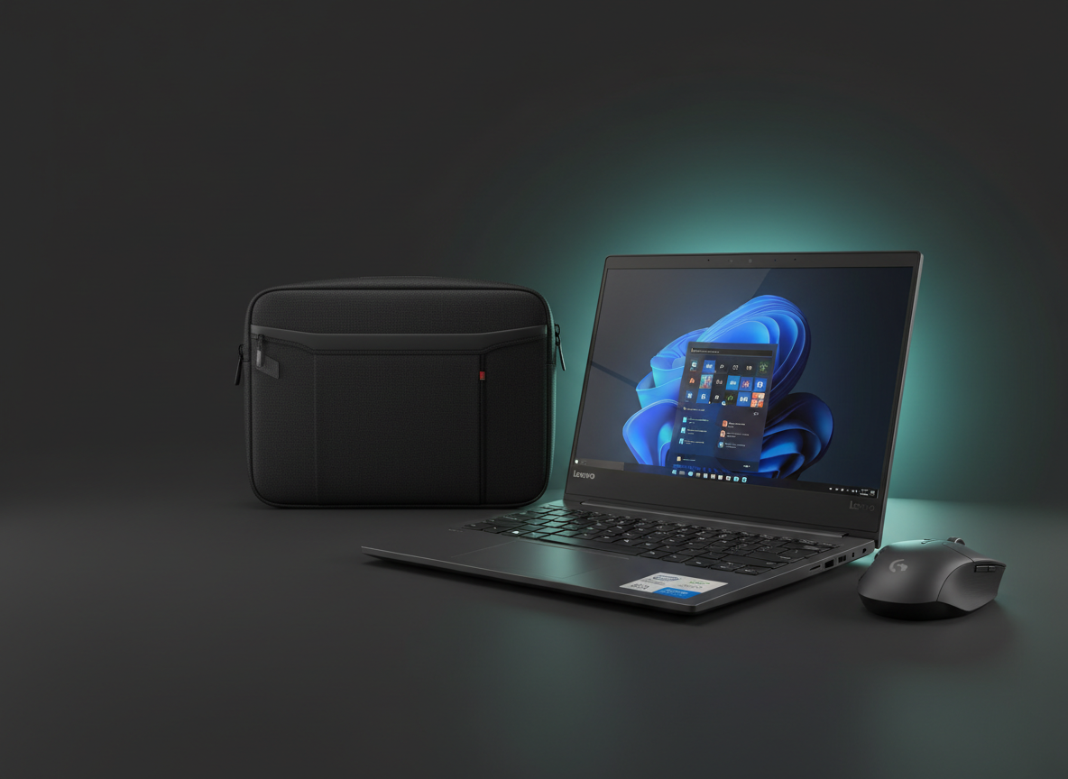 Oferta estrella TECNIA en Barcelona: portátil Lenovo 15,6 pulgadas con Windows 11 Pro, Office 2024, ratón inalámbrico y maletín